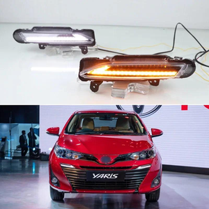 Feux de jour LED pour <span class=keywords><strong>Toyota</strong></span> <span class=keywords><strong>Yaris</strong></span> 2017~2019, clignotants jaunes, feux de jour, phares de conduite automatique, feux antibrouillard - Product Image 2