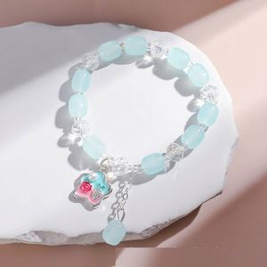 Pulsera de cuentas craqueladas de colores de moda con diseño de palomitas de maíz y dije de flor elegante, hecha a mano, para mujeres y niñas - Product Image 6