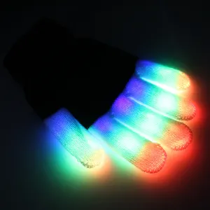 Guantes con luz Led de 7 colores para niños, guantes brillantes para fiesta de Halloween