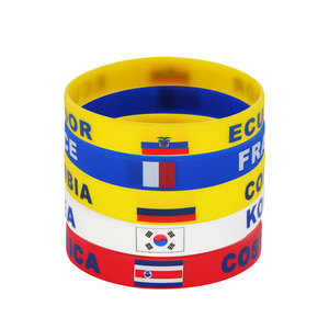 <span class=keywords><strong>2026</strong></span>年足球比赛定制硅胶旗帜手环美国加拿大墨西哥比赛礼物纪念品啦啦队腕带 - Product Image 3