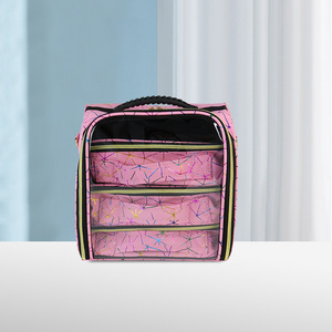 Sac de voyage Ins grande capacité 3 couches bagage à main voyage cosmétique organisateur <span class=keywords><strong>valise</strong></span> Extra Large chariot de rangement trousse de maquillage sac - Product Image 4