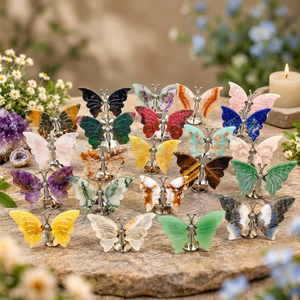 Mariposa de Cristal Natural Tallada, Decoración de Alas de Piedra Preciosa, Mini Adorno de Mariposa Hecho a Mano para Regalo del Hogar - Product Image 2