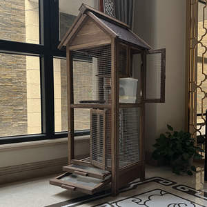 Grote houten vogelhuisje/burgruimte voor buiten met weerbestendige nestkast - voor papegaaien, myna's, duiven, parkieten - Product Image 2