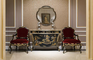 Fauteuil en bois au design sculpté de style français haut de gamme/fauteuil à dossier en velours <span class=keywords><strong>rouge</strong></span> - Product Image 2