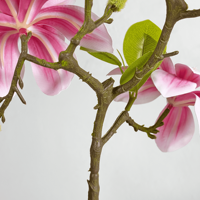 Pohon Magnolia Buatan 100cm Daun Hijau Palsu Tanaman Pot Bunga Pohon Bonsai Palsu untuk Dekorasi Rumah