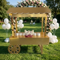 Carrito de Postres Decorativo de PVC y Acrílico para Bodas, Fiestas, Exhibiciones de Alimentos, Eventos Temáticos, Presentación de Comidas, Directo de Fábrica