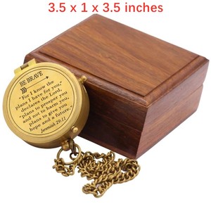 Caja de madera con brújula, regalos cristianos de primera comunión, regalos de bautismo, caja de brújula de recuerdo para niños y niñas - Product Image 6