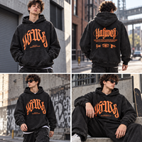 Sweat-shirt à capuche personnalisé avec logo imprimé, pour homme, coton lourd 400 GSM, coupe ample, OEM, faible MOQ