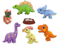 Mainan anak-anak lucu bermain Puzzle permainan DIY plester cetakan pola hewan dinosaurus dan gambar cat mainan untuk anak-anak