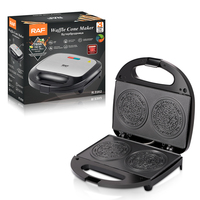 Grill électrique multifonctionnel RAF 750W, panini, beignets, gaufres, cornets, antiadhésif