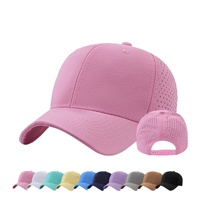 Gorra de Béisbol/Golf Personalizada al por Mayor, Transpirable, Impermeable, de 6 Paneles, Malla Tejida con Corte Láser, Secado Rápido, 100% Poliéster