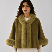 Manteau en Laine/Cachemire Respirant et Écologique pour Femme, Veste Courte Amovible en Peluche Élégante Hiver 2026