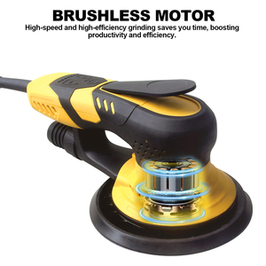 Lijadora <span class=keywords><strong>Orbital</strong></span> Aleatoria Eléctrica de Velocidad <span class=keywords><strong>Variable</strong></span> de 150 mm, Acabado Automático de Superficies para Madera y Papel Tapiz, Herramienta de Lijado Eléctrica de 220 V - Product Image 3