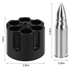 Regali fantastici per gli uomini in acciaio inox riutilizzabile whisky proiettile in metallo cubetto di ghiaccio con Base - Product Image 2