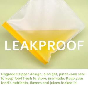 ถุงเก็บอาหารแบบหนา ใช้ซ้ำได้ ปลอดสาร BPA ป้องกันการรั่วซึม ถุงแช่แข็งแบบซิปล็อค สำหรับหมักเนื้อ ผลไม้ - Product Image 2