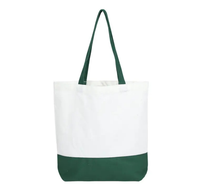 Sac fourre-tout en toile bicolore réutilisable, sac à bandoulière décontracté, sac de shopping simple en toile bicolore pour le travail quotidien, l'école et les voyages