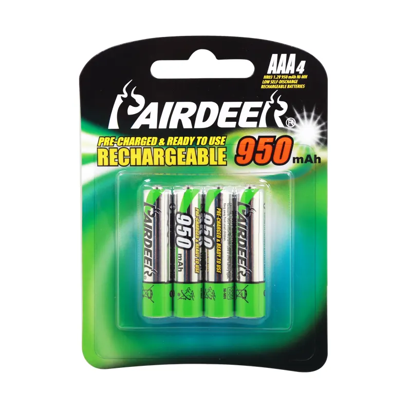 PAIRDEER private label HR03 1.2v rechargeable aaa battery