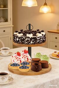 Kek Standı, 3 Katlı 2 Katlı Kek Standı, Ahşap Katlı Servis Tepsisi Kek Kulesi Standı Çiftlik Evi Tarzı Pasta Standı - Product Image 4