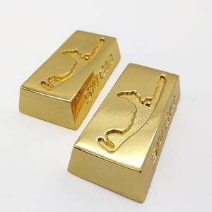 Barra de lingote coleccionable de aleación chapada en oro de primera calidad, barra de lingote de Metal dorado decorativo para regalo de adorno conmemorativo de oro no puro - Product Image 3