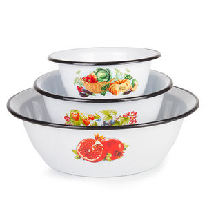 Poinçon de stockage de fleurs en métal émaillé, 1 pièce, qualité alimentaire, bol de <span class=keywords><strong>feu</strong></span> de camping réutilisable - Product Image 1