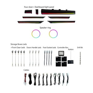 Kit d'éclairage d'ambiance ICarsin 128 couleurs pour FK_ 2016-2021 RHD/LHD, éclairage LED intérieur, contrôle par application, 6-16V, mise à niveau de garniture - Product Image 3