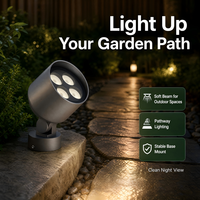 Projecteur LED extérieur en aluminium étanche IP65 18W RGBW à faisceau réglable pour aménagement paysager, allée de jardin, façade de bâtiment