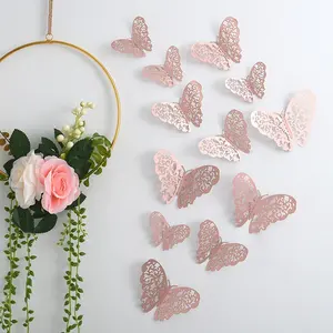 3D Schmetterling Wand dekoration Abnehmbare Aufkleber für Party Kuchen Dekoration Kühlschrank Aufkleber Kinder Schlafzimmer Kinderzimmer Klassen zimmer Hochzeits dekor