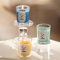 Bougie parfumée personnalisée en verre, en cire de soja de luxe, faite à la main, pour les fêtes, Noël, décoration, cadeau, maison, mariage