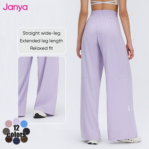 Pantalones Deportivos Janya 2026 <span class=keywords><strong>para</strong></span> Mujer, Transpirables, de Secado Rápido, Cintura Elástica, Corte Holgado, Pierna Recta y Ancha, Estilo Casual - Product Image 4