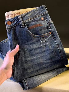 <span class=keywords><strong>Jeans</strong></span> Uomo Blu Nuova Collezione Primavera 2026 a Gamba Dritta Elasticizzati Slim Fit Pantaloni Eleganti Casual da Lavoro - Product Image 6