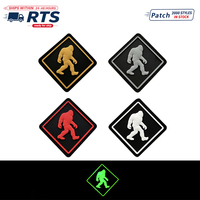 Patch 3D carré en PVC motif Crâne de Bigfoot, prêt à être expédié, en caoutchouc, idéal pour vestes et casquettes tactiques