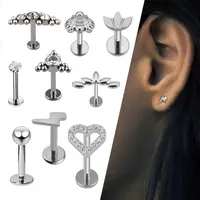 Titanium Body Jewelry 1.2mm Thickness Internally Threaded Labret Without  Ball - China Titanium Labret and Body Piercing Jewelry price