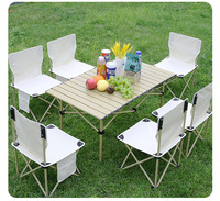 Table de repas d'extérieur moderne multifonctionnelle, pliable, écologique, en métal, mobilier d'extérieur