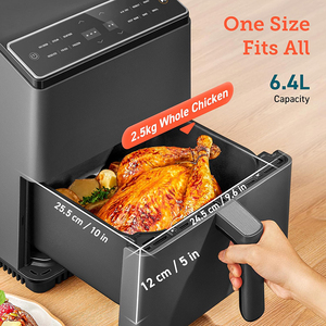 Horno de freidora de aire inteligente QANA <span class=keywords><strong>Dual</strong></span> <span class=keywords><strong>Blaze</strong></span> 6.4L Elementos de calentamiento doble Libro de cocina Sin precalentamiento Control de aplicación 12 funciones - Product Image 4