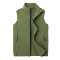 Chaleco de Forro Polar para Hombre con Logo Personalizado OEM de Corte Entallado Chaqueta sin Mangas de Forro Polar con Cremallera Completa para Caza y Actividades al Aire Libre