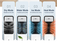 Petit ventilateur personnel avec réservoir d'eau et bac à glace, faible bruit, économie d'énergie, design compact pour la maison, le bureau, le camping et les voyages
