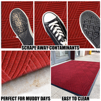 Tapis d'entrée moderne en polypropylène robuste, antidérapant, avec support en PVC, imperméable, antibactérien, tapis de porte extérieur/intérieur, en rouleau