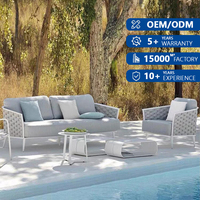 Ensemble de canapés modulaires d'extérieur, chaise longue sectionnelle de patio, ottoman, table basse, mobilier de jardin