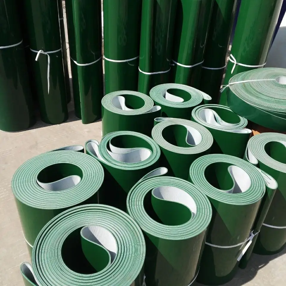 Personnalisation de la courroie en caoutchouc Pvc Pe Tpu Fabricant de bande transporteuse en PVC vert