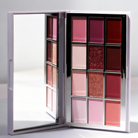 Palette de fards à paupières de haute qualité à 12 couleurs, marque privée, haute pigmentation, rose nude, fards à paupières pressés, maquillage quotidien des yeux