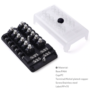 Soporte de caja de fusibles de protección contra sobrecarga de 12 vías con cubierta de tuerca de Metal impermeable Protector de circuito para coche barco SUV ATV UTV - Product Image 3