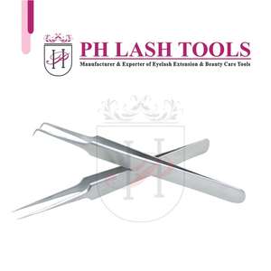 Paire de pincettes pour Extension de cils en acier inoxydable, 2 pièces, étiquette privée, nouvelle collection - Product Image 5