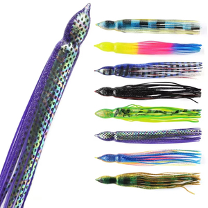 10 ''25cm Seefischerei Marlin Thunfisch Tintenfisch Octopus Röcke Weiche Silikon Gummi Tintenfisch Röcke locken Big <span class=keywords><strong>Game</strong></span> Troll ing - Product Image 1