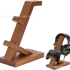 Wooden Headphone Stand Desktop Game Controller Holder 3 Tier Storage Rack For Video Game Consoles <b>Computer</b> <b>Accessory</b> Organizer - Product Image 5