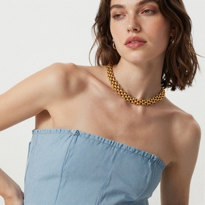 Tarnish Free &amp; Waterproof Joolim Jewelry 18K Gold Plated Chunky <strong>Toggle</strong> Link Chain Stainless Steel <strong>Necklace</strong> - Product Image 5