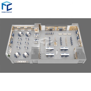 Moda Retail Garment Shop Design de Interiores Mulheres Vestuário Loja Decor Jeans Shop Counter Design Roupas Display Racks Prateleira - Product Image 6