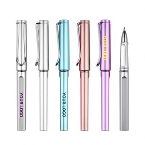 Beautiful Coloured Custom Logo Square Plastic Clip Ballpoint Gel <b>Pen</b> Promotional 0.5mm Writing Width <b>Pen</b> - Product Image 3