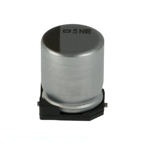 ตัวเก็บประจุแบบติดตั้งบนพื้นผิว SMD ยี่ห้อ Manufacturer Channel 33uF EMVE350ARA330MF60G  ชนิดอลูมิเนียม 33uF 20% 35V - Product Image 1