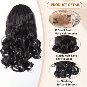 Queue de cheval synthétique ondulée pour femme, résistante à la chaleur, facile à appliquer, aspect naturel, extension capillaire transfrontalière - Product Image 1