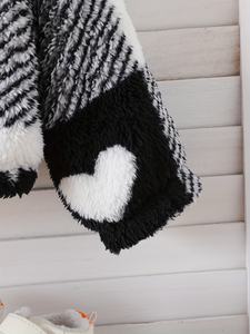 <span class=keywords><strong>Manteau</strong></span> en fourrure pour bébé fille, automne-hiver, avec fermeture éclair imprimée en forme de cœur, veste à capuche, vêtement d'extérieur chaud et épais - Product Image 5